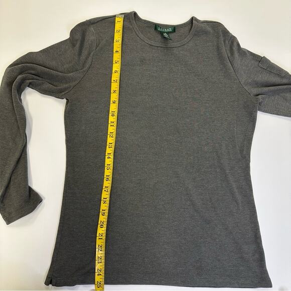 Lauren by Ralph Lauren Gray Long Sleeve Shirt - Size L/G - Picture 8 of 10